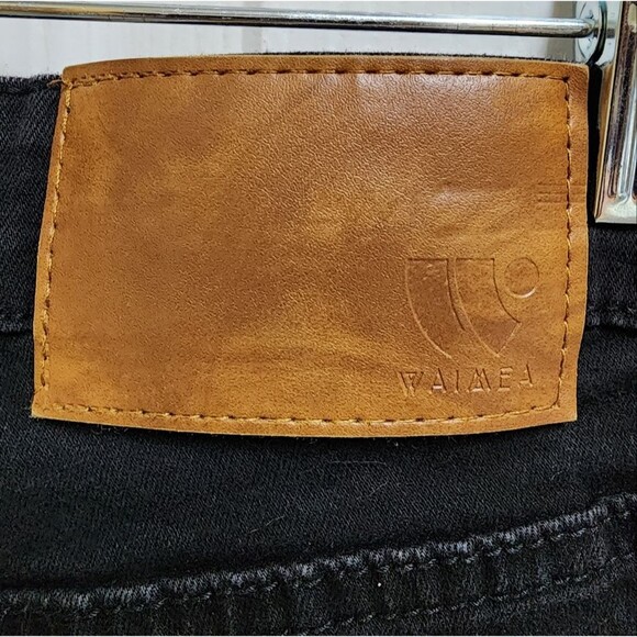 Waimea Jeans Womens 32 Black Stretch Denim Distressed Paint Splatter Skinny Fit - Picture 8 of 14